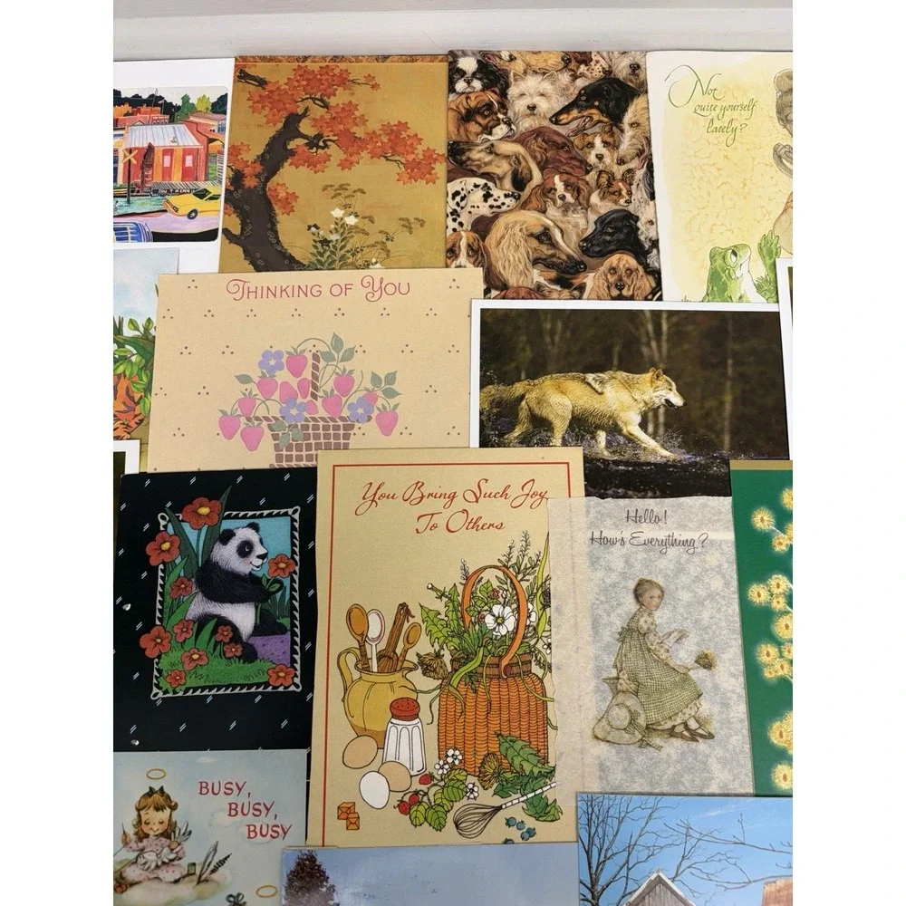 Vintage Thinking of You Cards Fronts ONLY Scrapbooking Crafts Lot of 50+